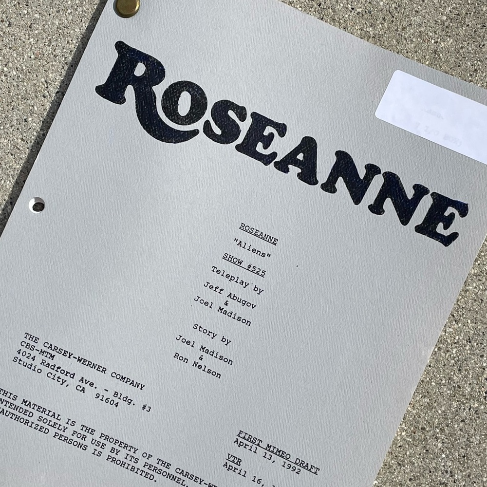 Roseanne Original 1992 Production Used First Draft Script Aliens Barr Metcalf